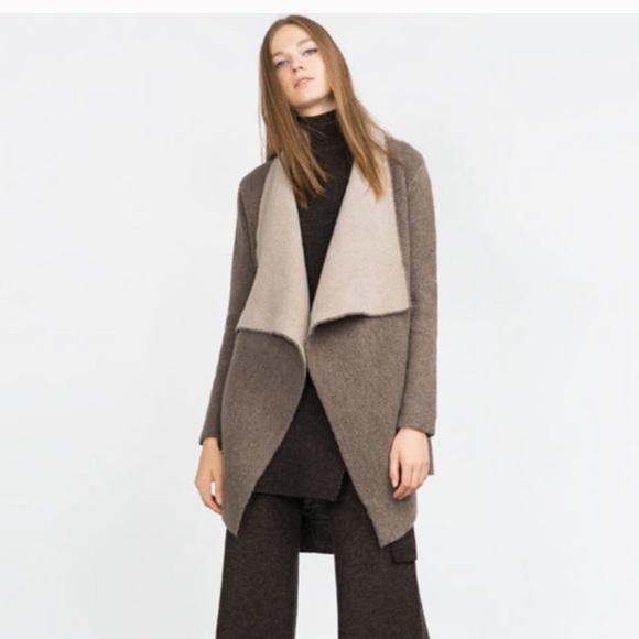 Zara knit pointed Lapel cardigan - Picture 2 of 2